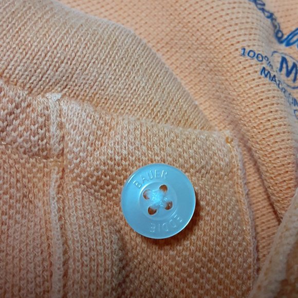 Eddie Bauer Men's Button Crew Neck Shirt Orange Size M Medium | 100% Cotton - Picture 7 of 7